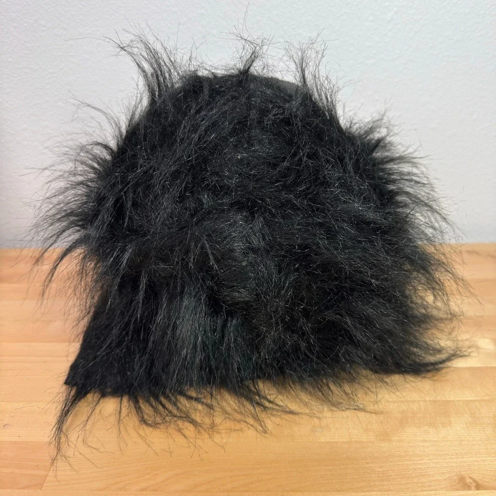 Scary Gorilla Mask Black‎ Faux Fur Halloween Costume Prop Adult One Size